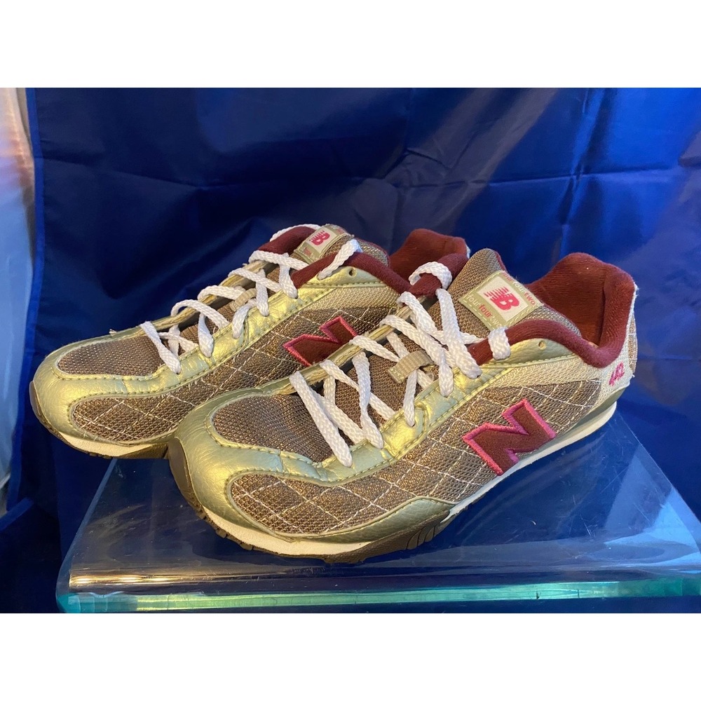 New Balance 442 Gold Metallic Tan Mesh Sneakers CW442GPW Womens 6